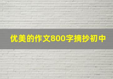 优美的作文800字摘抄初中