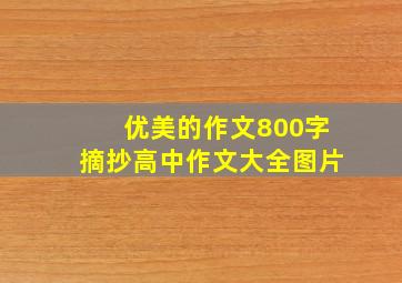 优美的作文800字摘抄高中作文大全图片