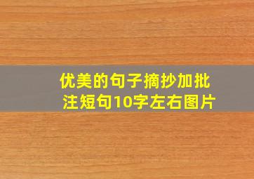 优美的句子摘抄加批注短句10字左右图片