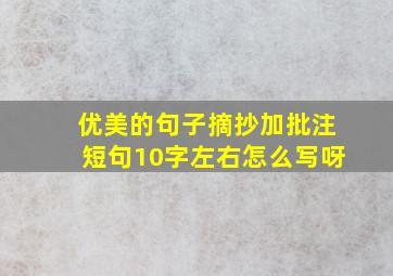 优美的句子摘抄加批注短句10字左右怎么写呀