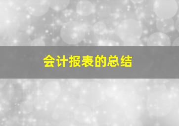 会计报表的总结