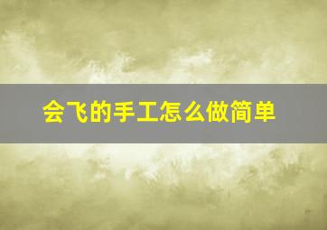 会飞的手工怎么做简单