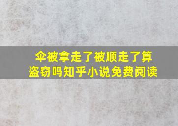 伞被拿走了被顺走了算盗窃吗知乎小说免费阅读