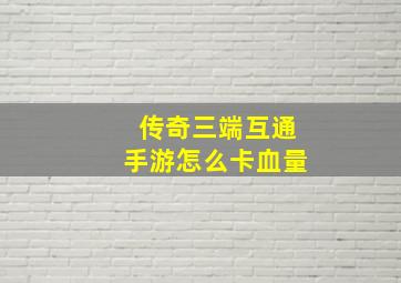 传奇三端互通手游怎么卡血量