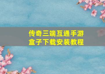 传奇三端互通手游盒子下载安装教程