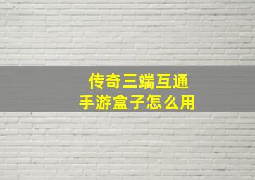 传奇三端互通手游盒子怎么用