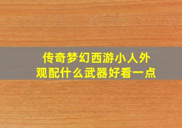 传奇梦幻西游小人外观配什么武器好看一点