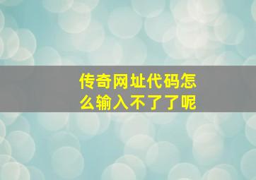 传奇网址代码怎么输入不了了呢