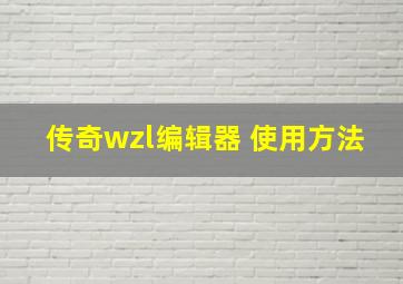 传奇wzl编辑器 使用方法