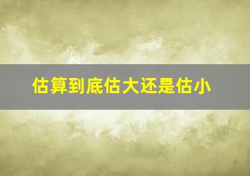 估算到底估大还是估小