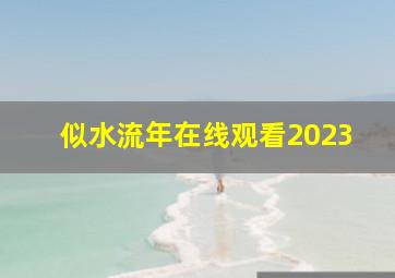 似水流年在线观看2023