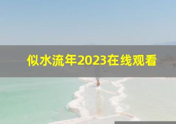 似水流年2023在线观看