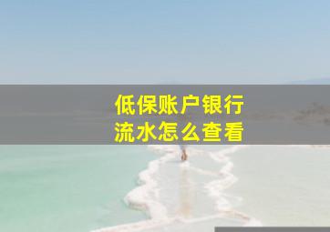 低保账户银行流水怎么查看