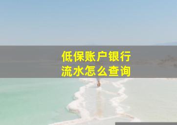 低保账户银行流水怎么查询