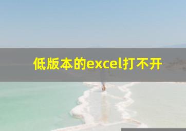 低版本的excel打不开