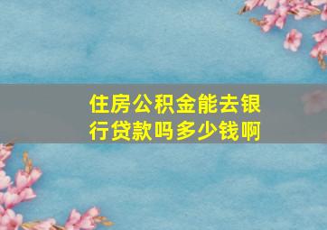 住房公积金能去银行贷款吗多少钱啊