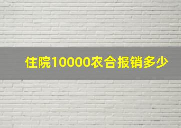 住院10000农合报销多少