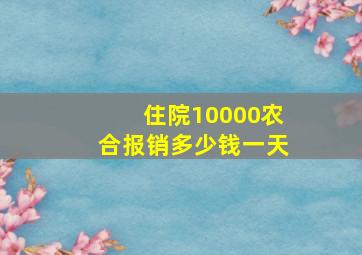 住院10000农合报销多少钱一天