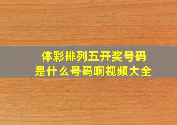 体彩排列五开奖号码是什么号码啊视频大全