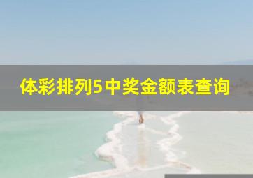 体彩排列5中奖金额表查询