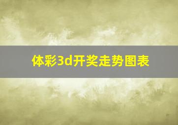 体彩3d开奖走势图表