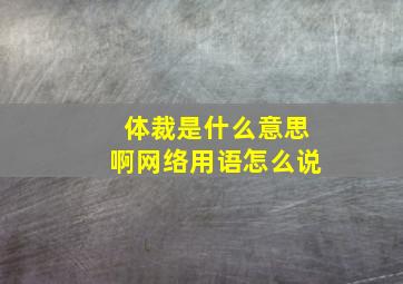 体裁是什么意思啊网络用语怎么说