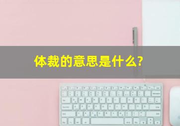 体裁的意思是什么?