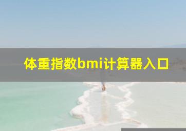 体重指数bmi计算器入口