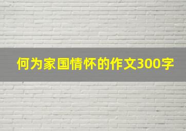 何为家国情怀的作文300字