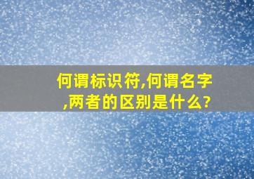 何谓标识符,何谓名字,两者的区别是什么?