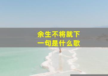 余生不将就下一句是什么歌