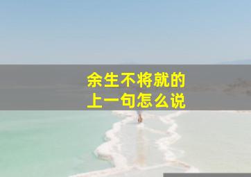 余生不将就的上一句怎么说