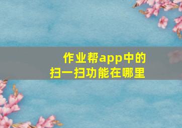 作业帮app中的扫一扫功能在哪里