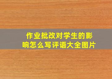 作业批改对学生的影响怎么写评语大全图片