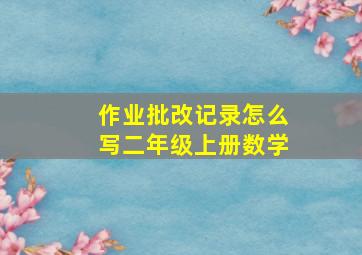 作业批改记录怎么写二年级上册数学