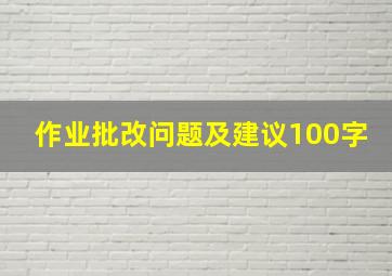 作业批改问题及建议100字