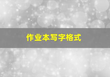 作业本写字格式