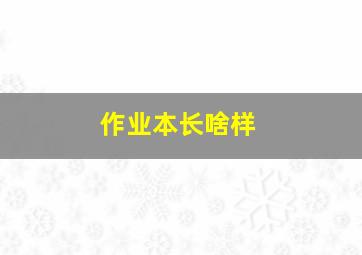 作业本长啥样