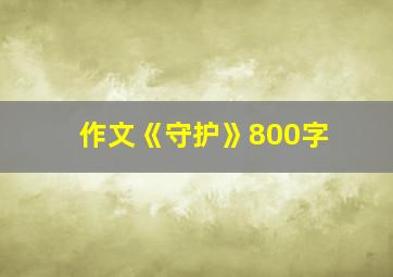 作文《守护》800字