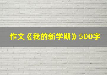 作文《我的新学期》500字