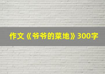 作文《爷爷的菜地》300字