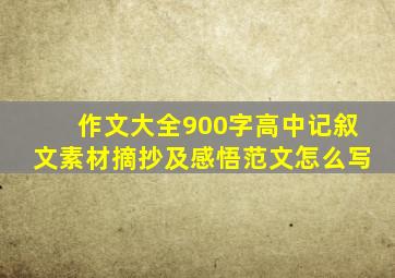 作文大全900字高中记叙文素材摘抄及感悟范文怎么写