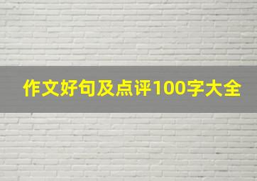 作文好句及点评100字大全