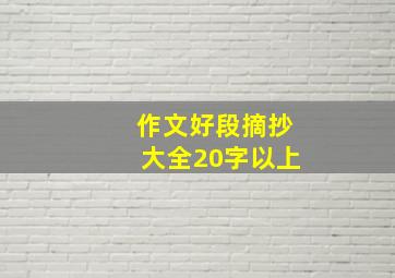 作文好段摘抄大全20字以上