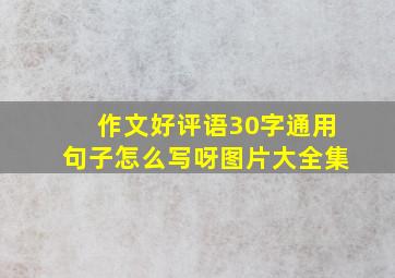 作文好评语30字通用句子怎么写呀图片大全集