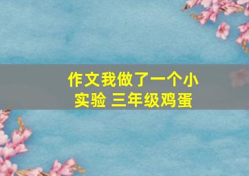 作文我做了一个小实验 三年级鸡蛋