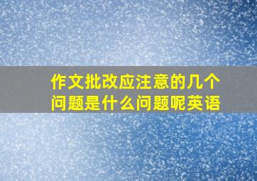 作文批改应注意的几个问题是什么问题呢英语