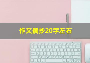 作文摘抄20字左右