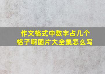 作文格式中数字占几个格子啊图片大全集怎么写