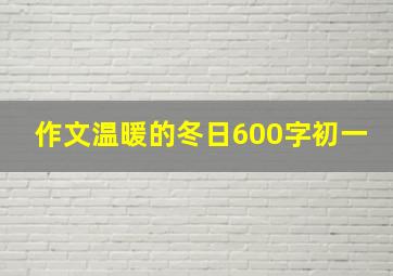 作文温暖的冬日600字初一